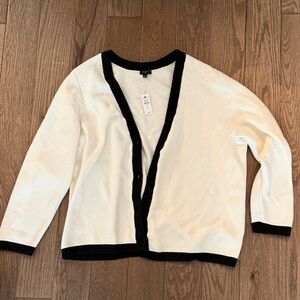 Talbots Black and White Cardigan Sweater